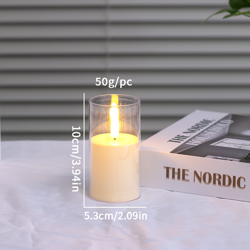 3pcs/set Flameless LED Candles Realistic Flickering Flame Christmas Halloween Parties Home Decor LED Pillar Candles for Home Decoration