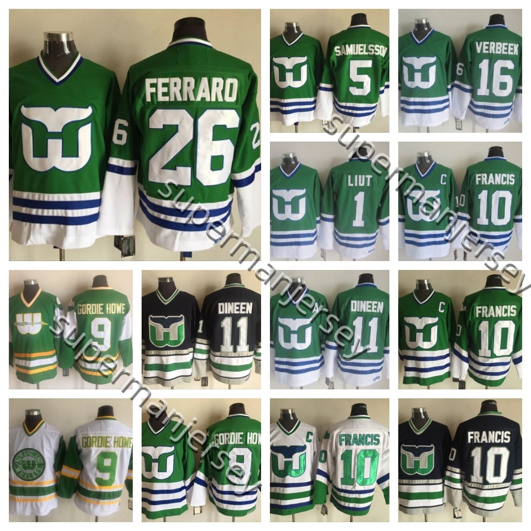 RON FRANCIS CHRIS PRONGER CCM Throwback Hartford Whalers Hockey Jersey GORDIE HOWE BRENDAN SHANAHAN JOEL QUENNEVILLE KEVIN DINEEN RAY FERRARO MIKE LIUT 2025