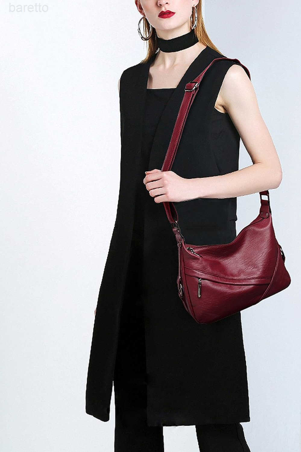 Womens Medium Retro Sling Shoulder Bag from Soft Faux Leather Handbag Z250909