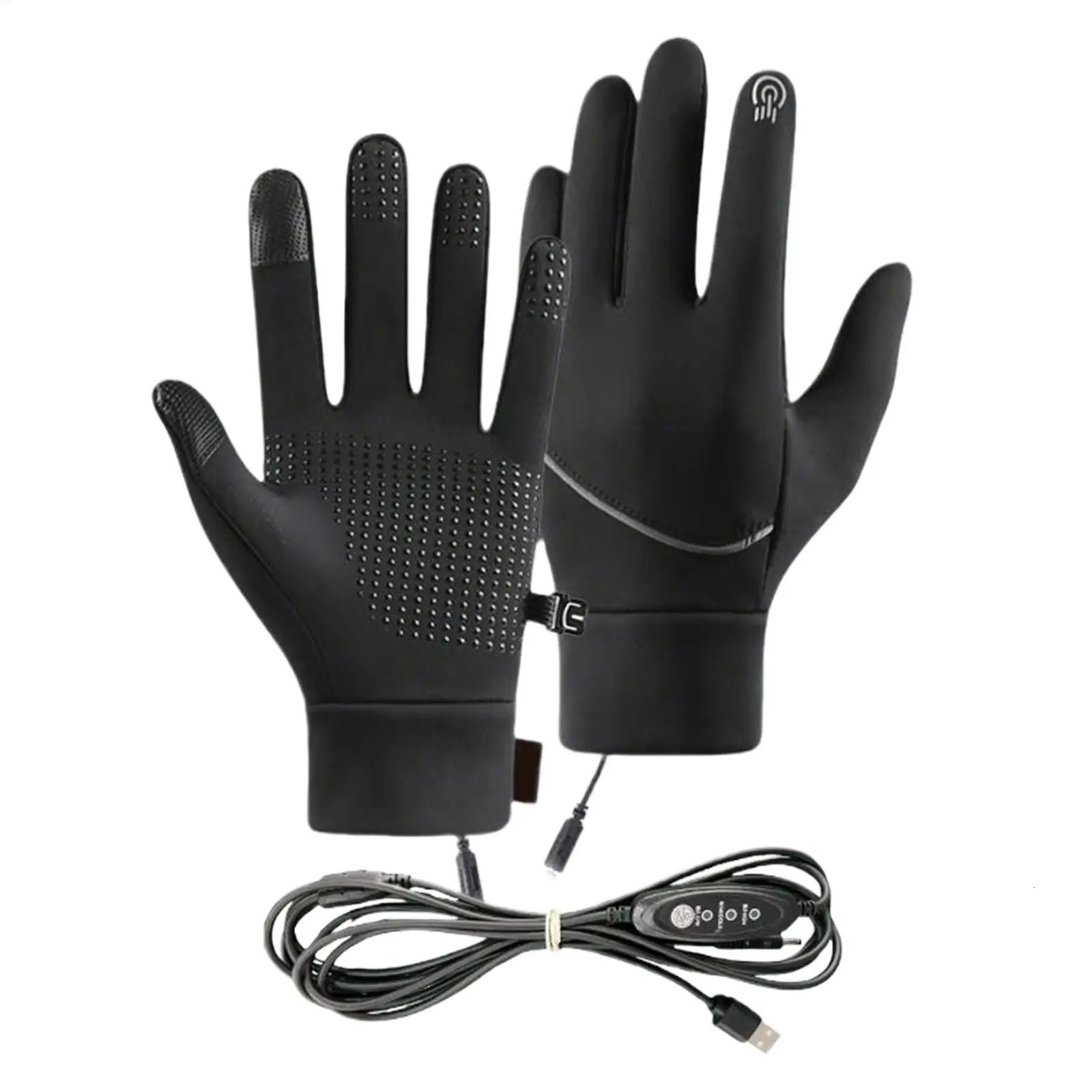 USB Heated Gloves Hand Warmer Mittens Eletric Thermal Heat Cycling Skiing Fishing Biker Glove Heating 250908