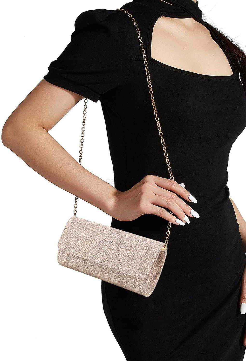 Flap Dazzling Small Clutch Bag Evening Bag With Detachable Chain Z25909