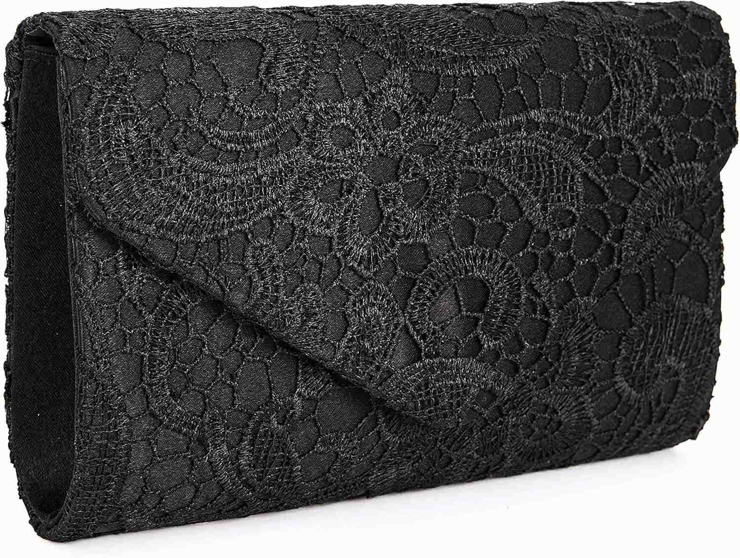 Evening Bag Lace Clutch Purse for Women Formal Elegant Envelope Wedding Party Cocktail Crossbody Shoulder Bag Z25909