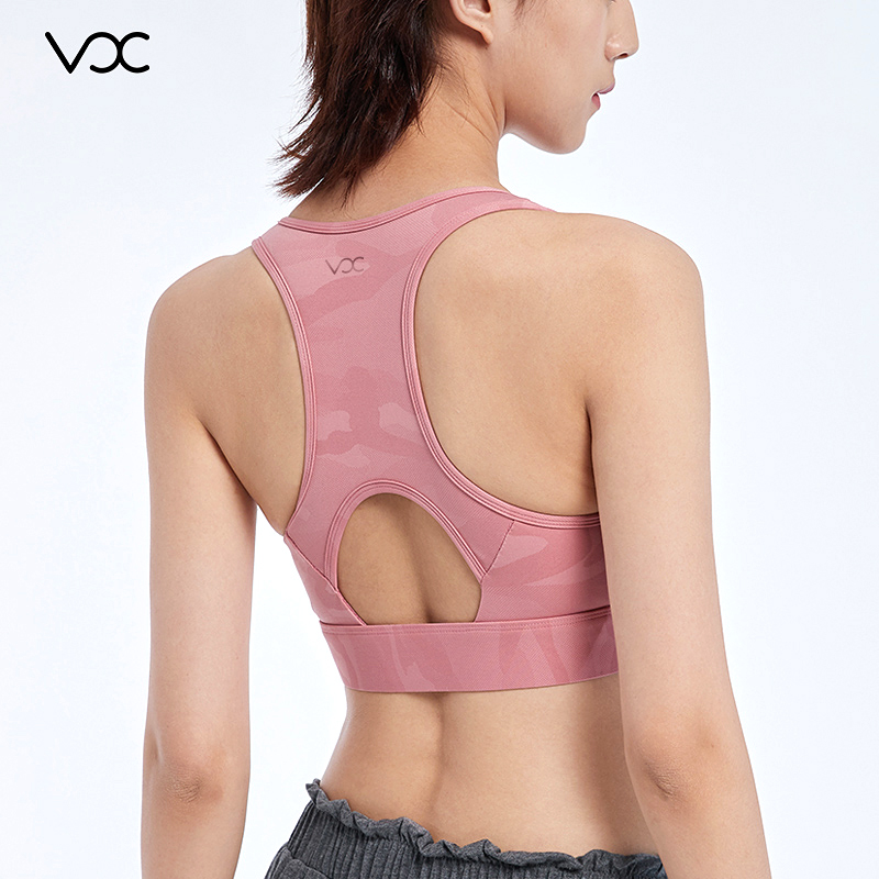 Front Neck Large Round Neck Design Sports Bra Spaghetti strap back