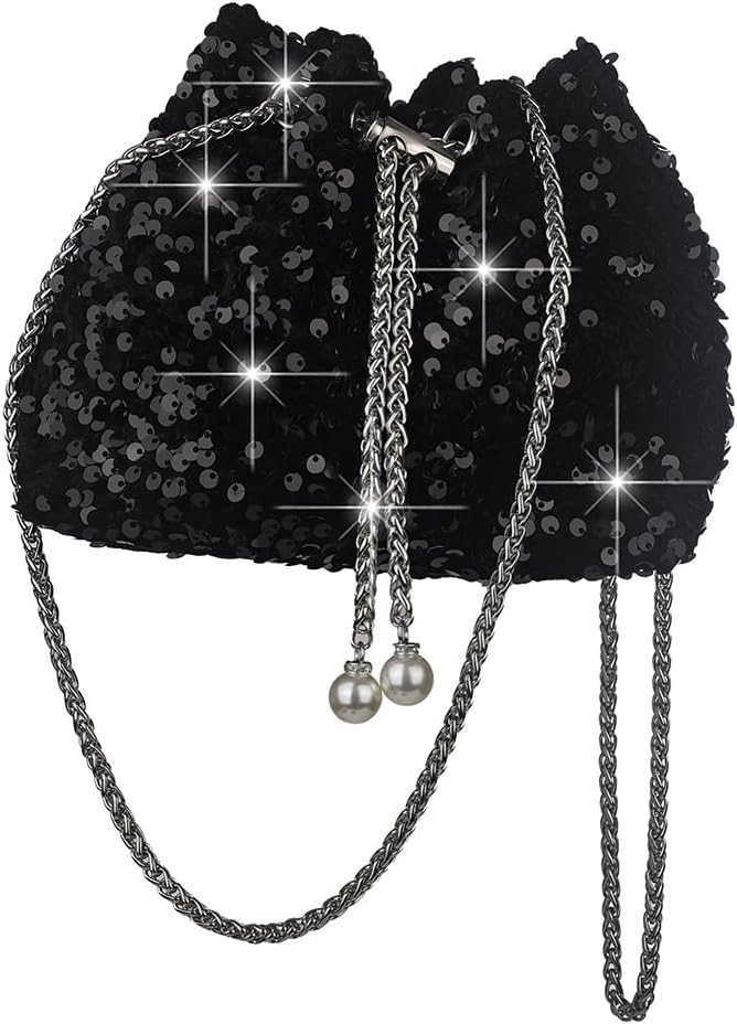 Shinny Evening Bag Bucket Purse Handbag Shoulder Bags Sequin Crossbody Bag Party Prom Crossbody Bag for Women Z25909