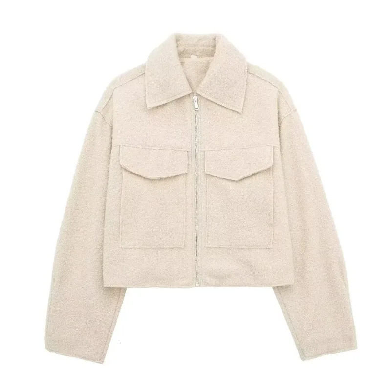 HXAO Womens Winter Tweed Jacket Women Coat Autumn Suede Demiseason Fleece Jackets for Women Zipper in Coats 2024 Outerwear250906
