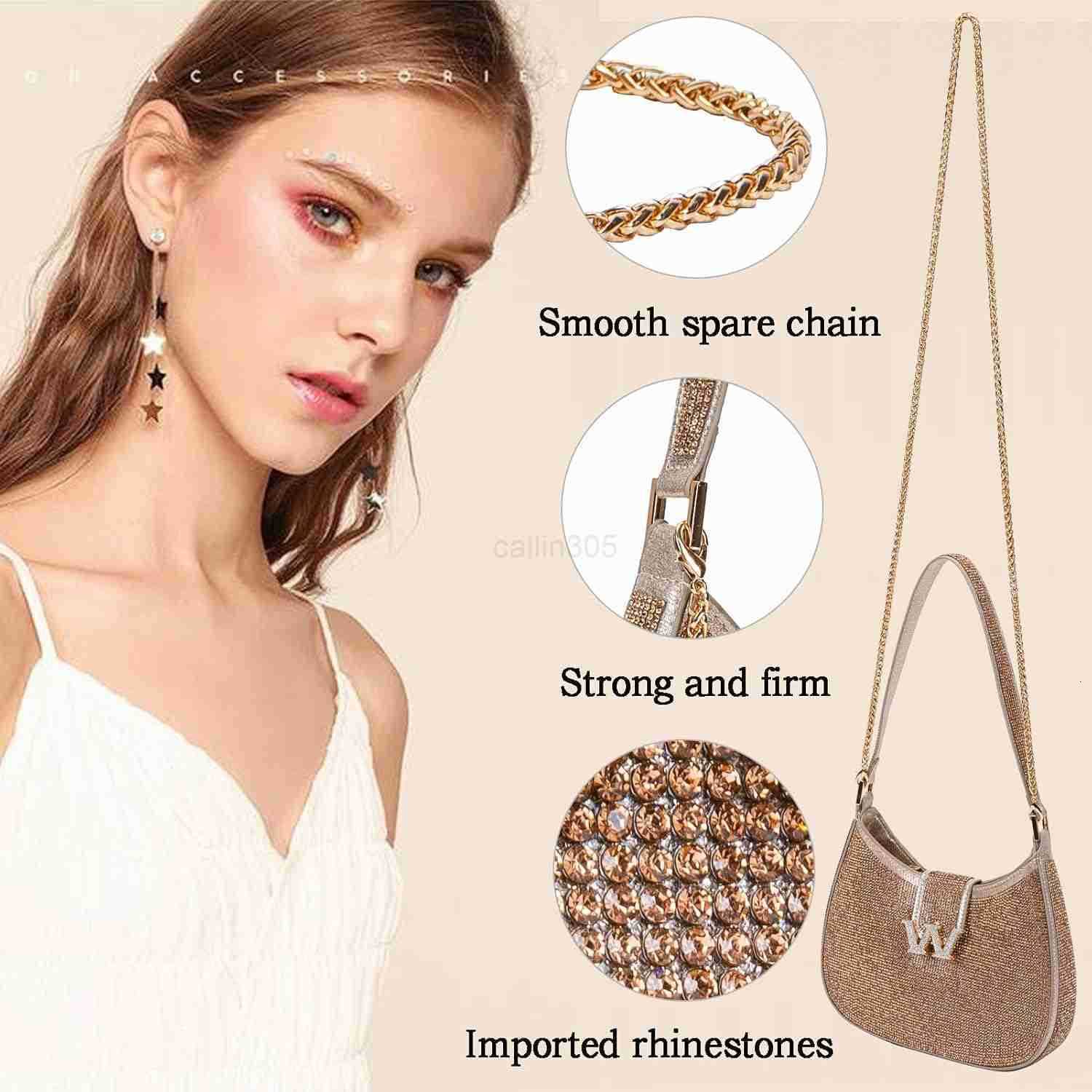 Evening Handbags Sparkling Crystal Purse Daily Casual Shoulder Bag Z25909