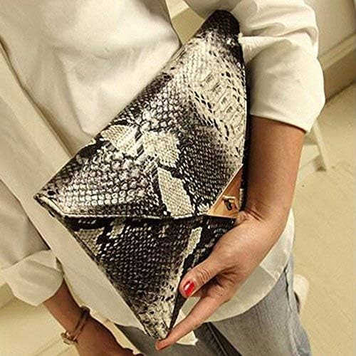 Womens Fashion Retro Snake Skin Envelope Bag Clutch Purse Evening Bag 1 Z25909