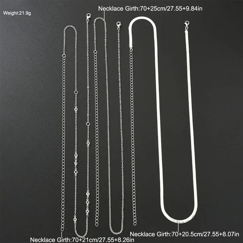 3Pcs Boho Flat Snake Chain Belly Waist Chain for Women Simple Silver Color Zircon Summer Beach Jewelry Female Bikini Accessories 250908