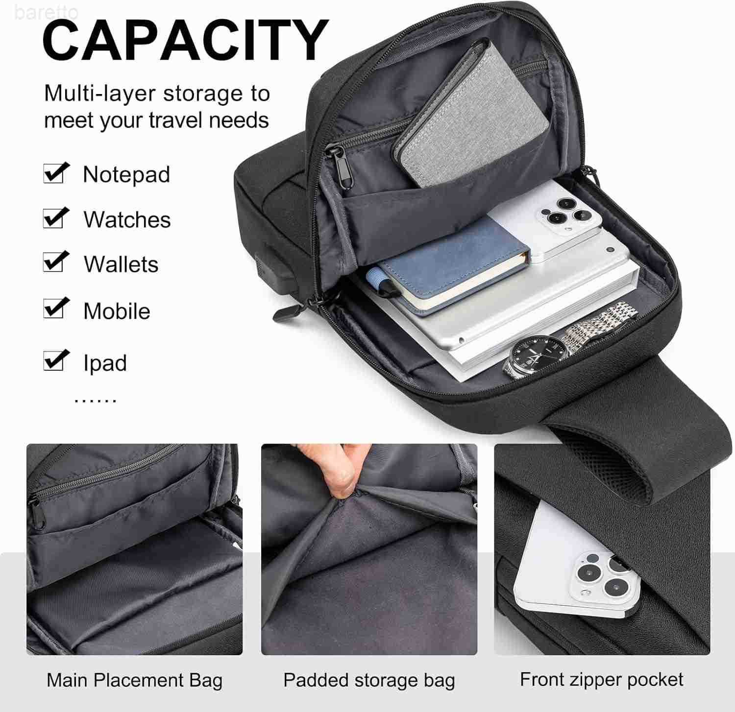 Bag Crossbody Bag Men with USB Charging Port Small Messenger Bag Cross Body Shoulder Bag Sling Backpack Women Z250909