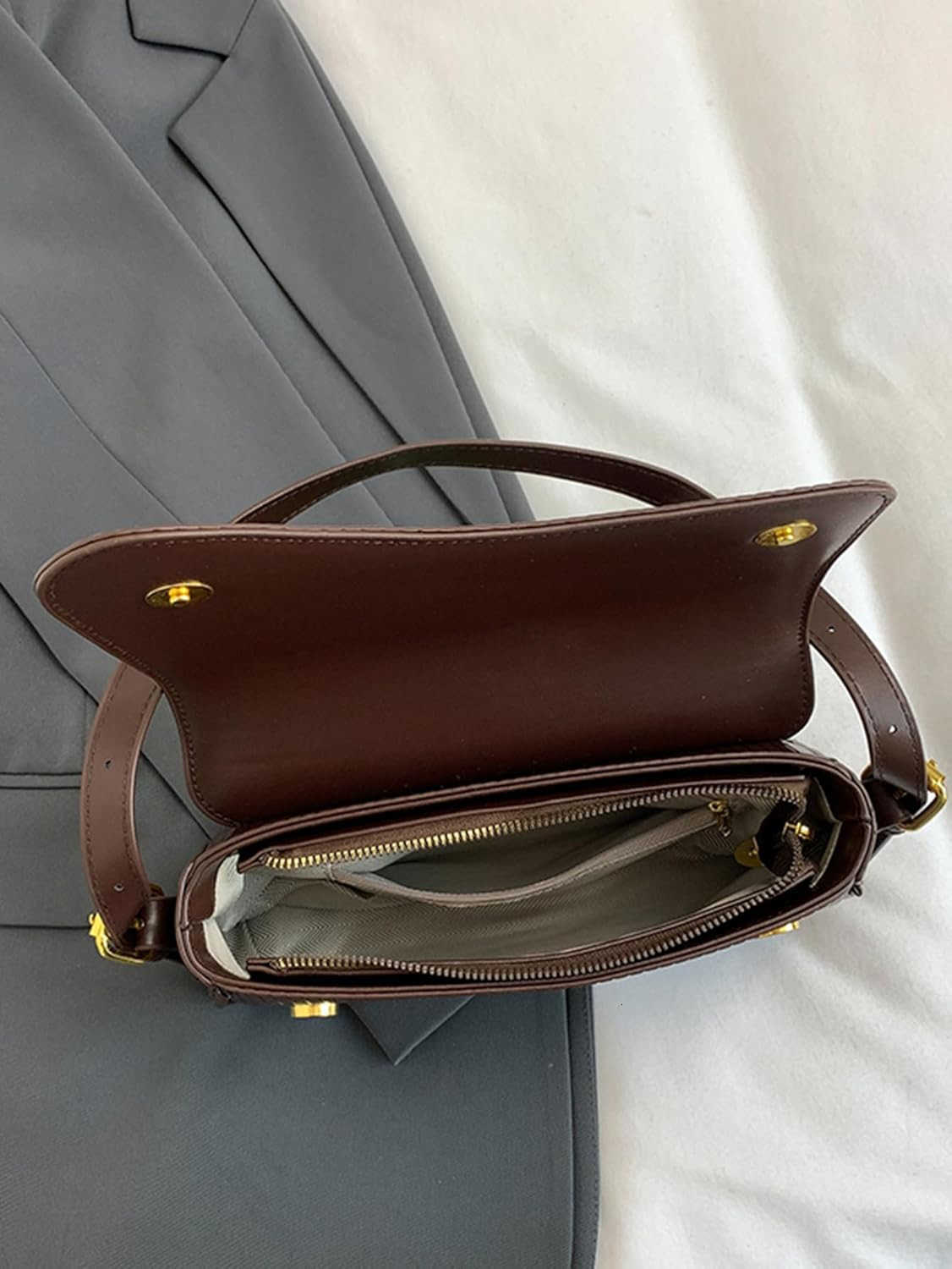 Womens Leather Shoulder Bag Clutch Purses Trendy Hobo Crossbody Handbags Y2K Saddle Flap Underarm Purse Z25909