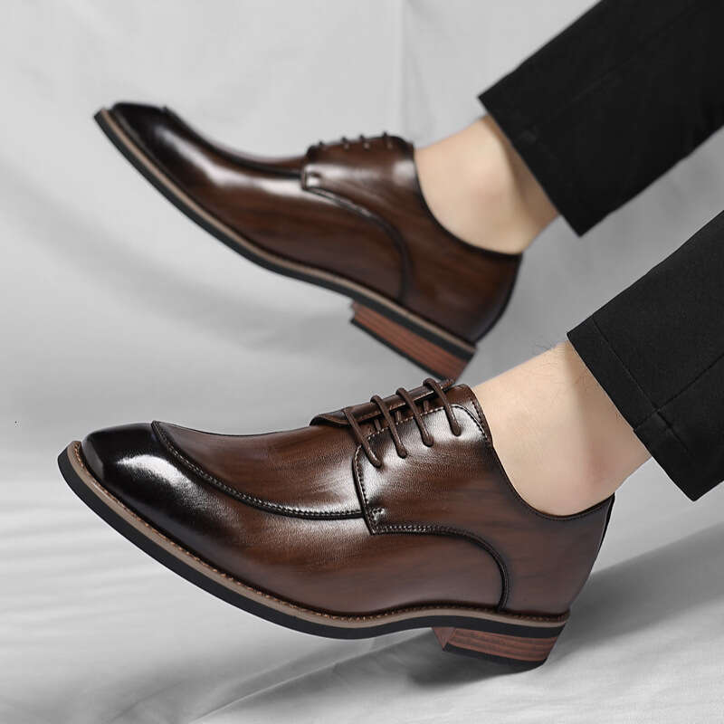 Large Size Leather Fashion Men's Business Formal Trendy British Gentleman Wedding Shoes