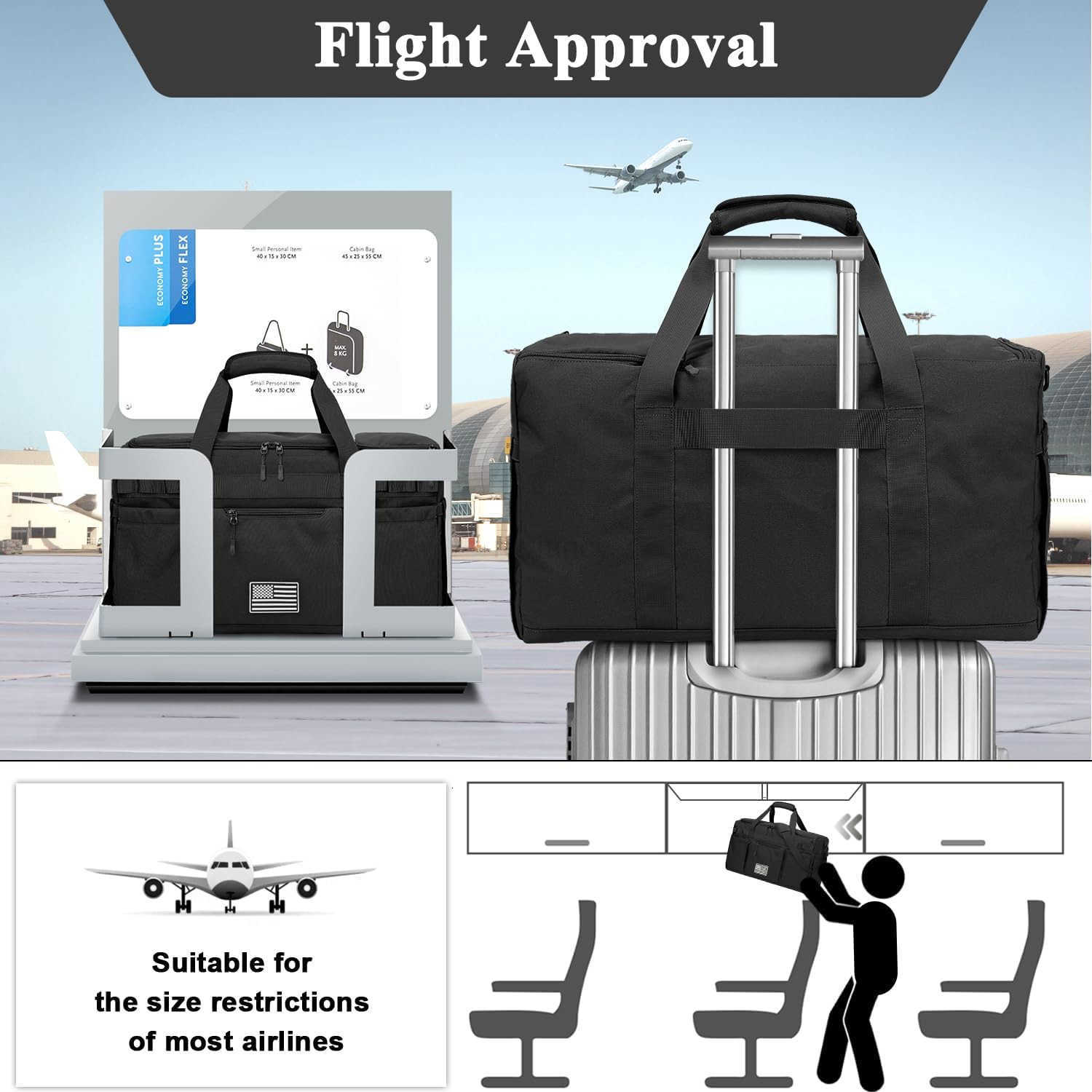 Gym Bag for Men Women Tactical Travel Duffel bag with Removable Dividers Shoe Compartment Weekender Carry on Bag with Toiletry Bag Overnight Range Bag