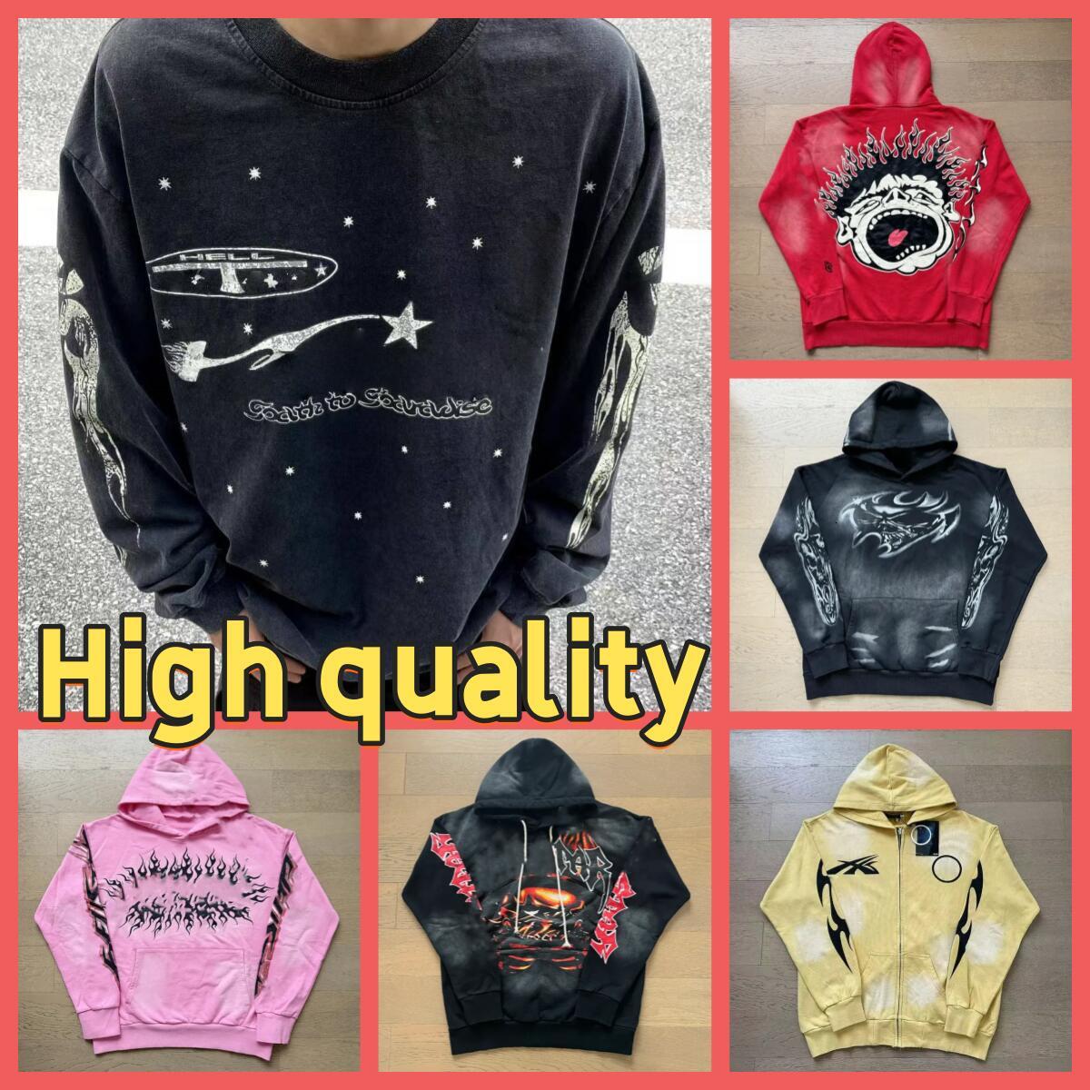 AAAA Designer Mens Zip Up Starly Hoodie For Man Woman Hell Tracksuits Sports Suit Pants Pullover Vintage Street Graffiti Sweatshirts 93 1f