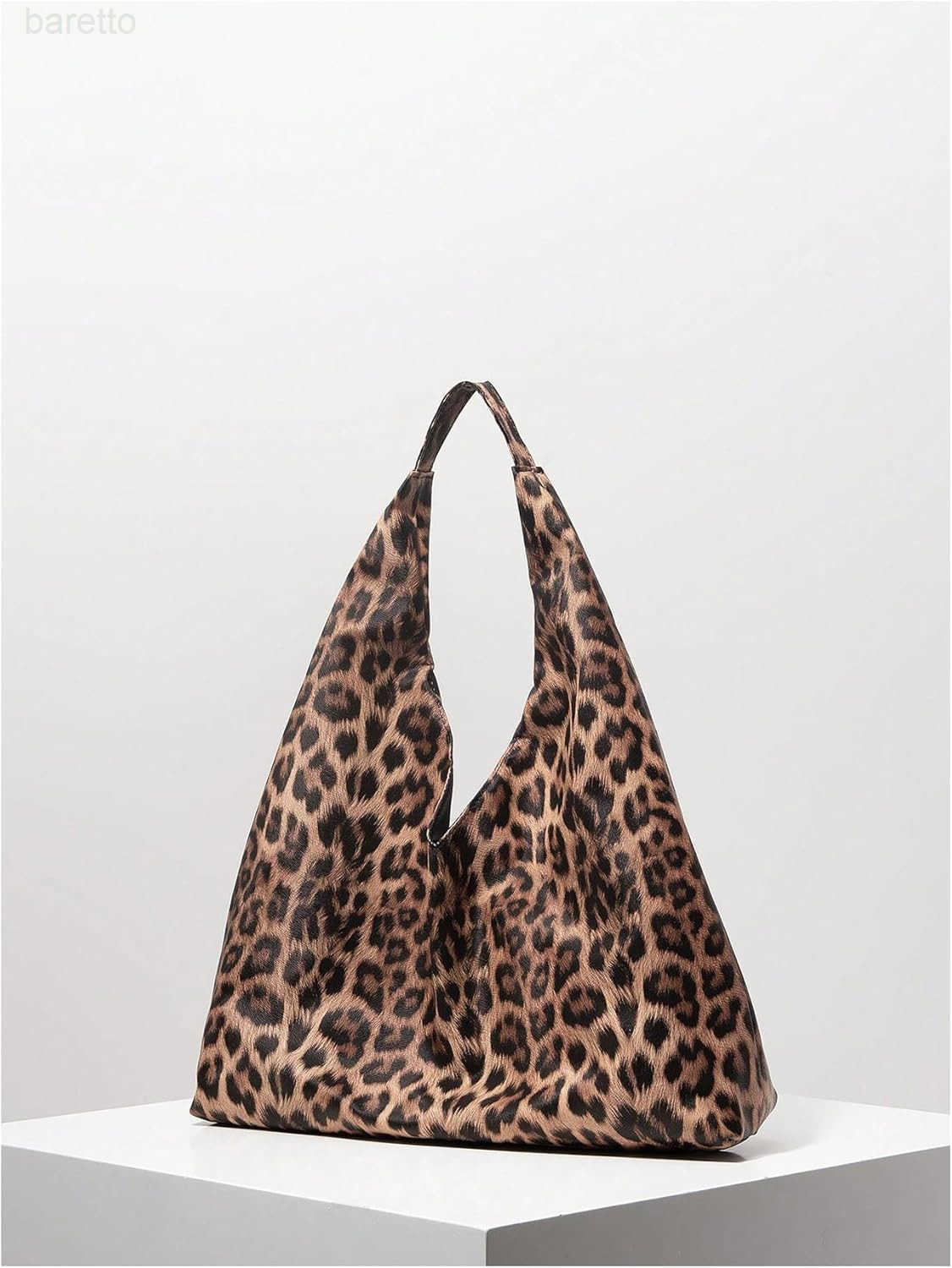 Womens Leopard Print Tote Bag Faux Leather Top Handle No Closure Shoulder Bags Z250909