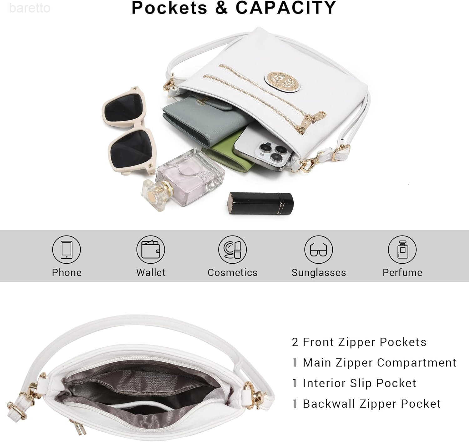 Women Small Crossbody Bag Lightweight Shoulder Purses Multi Zipper Pockets Phone Purse Handbag Z250909