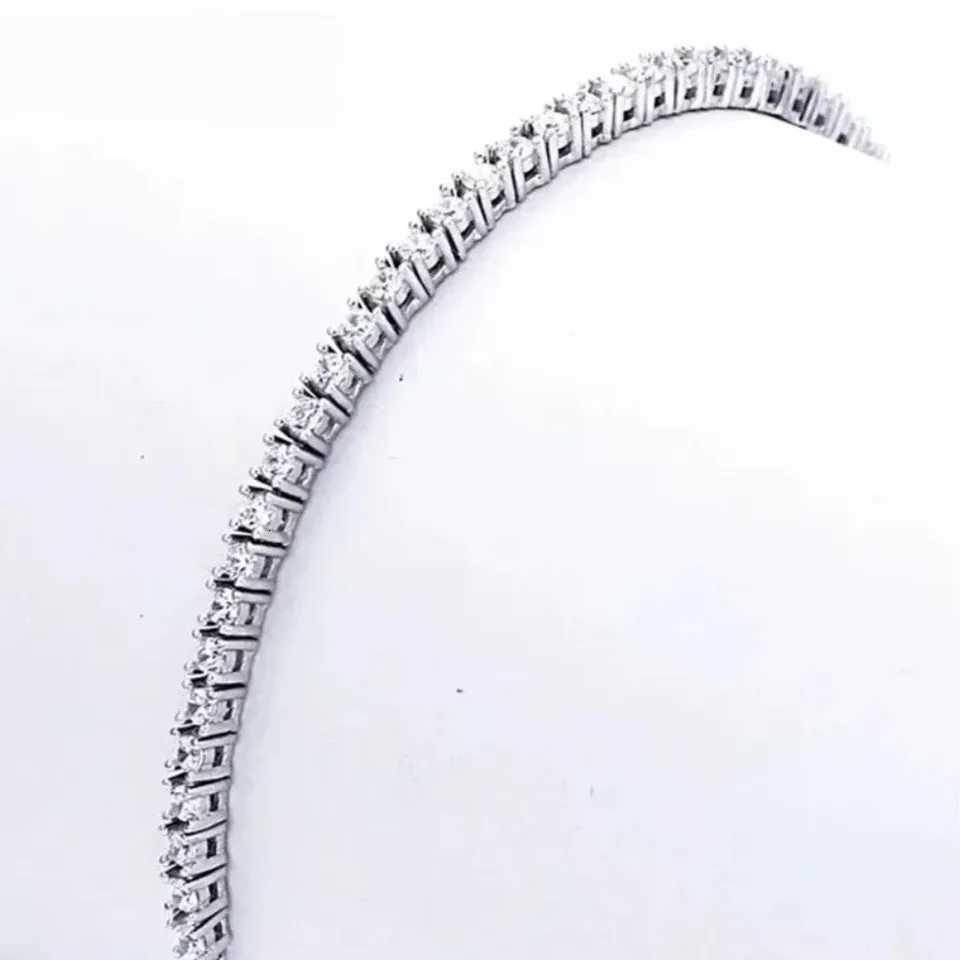 925 Sterling Silver Bracelet 16CM To 19CM Tennis Bracelet 25MM Zirconia Anniversary GiftXJ250909
