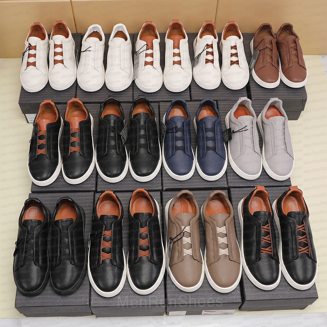Designer Shoes Men Dress Shoes zegn Ermenegildos soft Lace-Up zegnss Business Casual Party Quality Leather Chunky Sneakers Formal Trainers Outdoor walk black Shoe