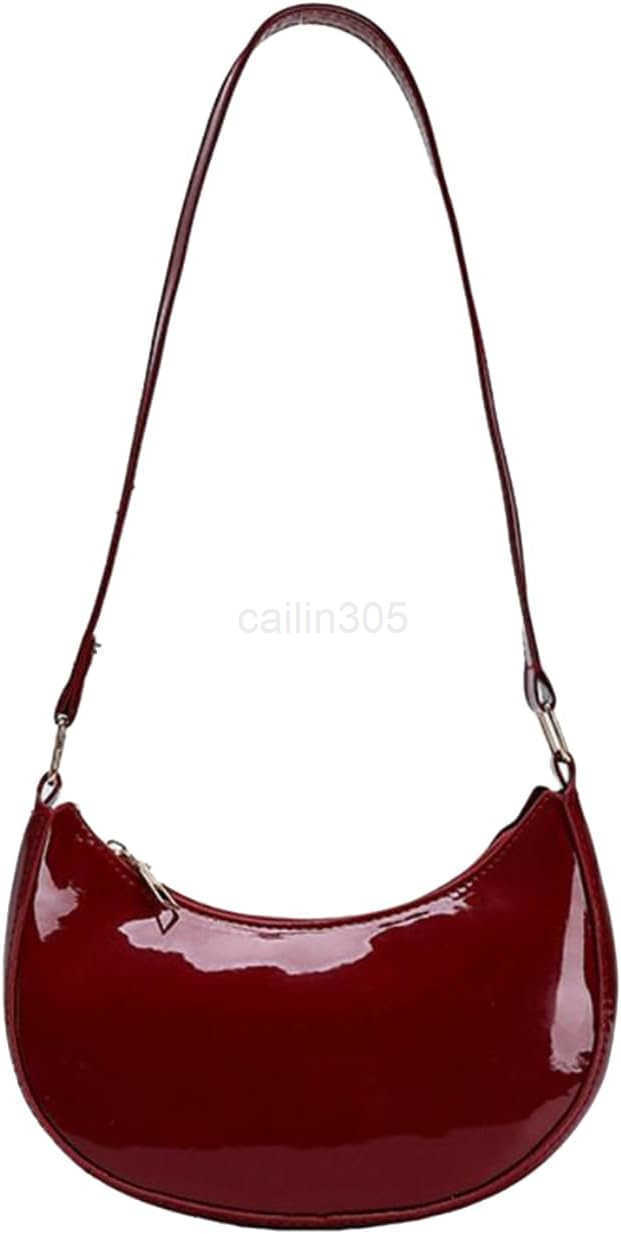 Leather Evening Purse Shiny Clutch MINI Hobos Armpit Shoulder Bag Z25909