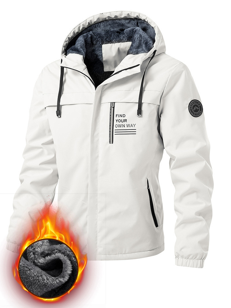 new Free shipping designer Autumn and winter new velvet style jacket mens hooded casual jacket loose and comfortable coat