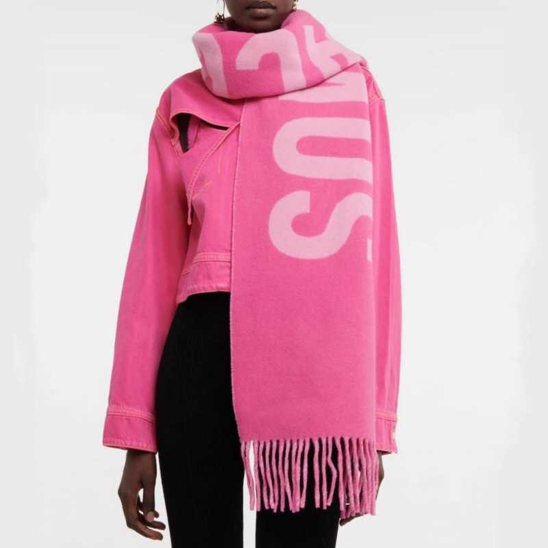 Wool Scarf for Women Autumn and Winter New Jacquard Letter Shawl Tassel Neck Warmer L250904 1CUIC