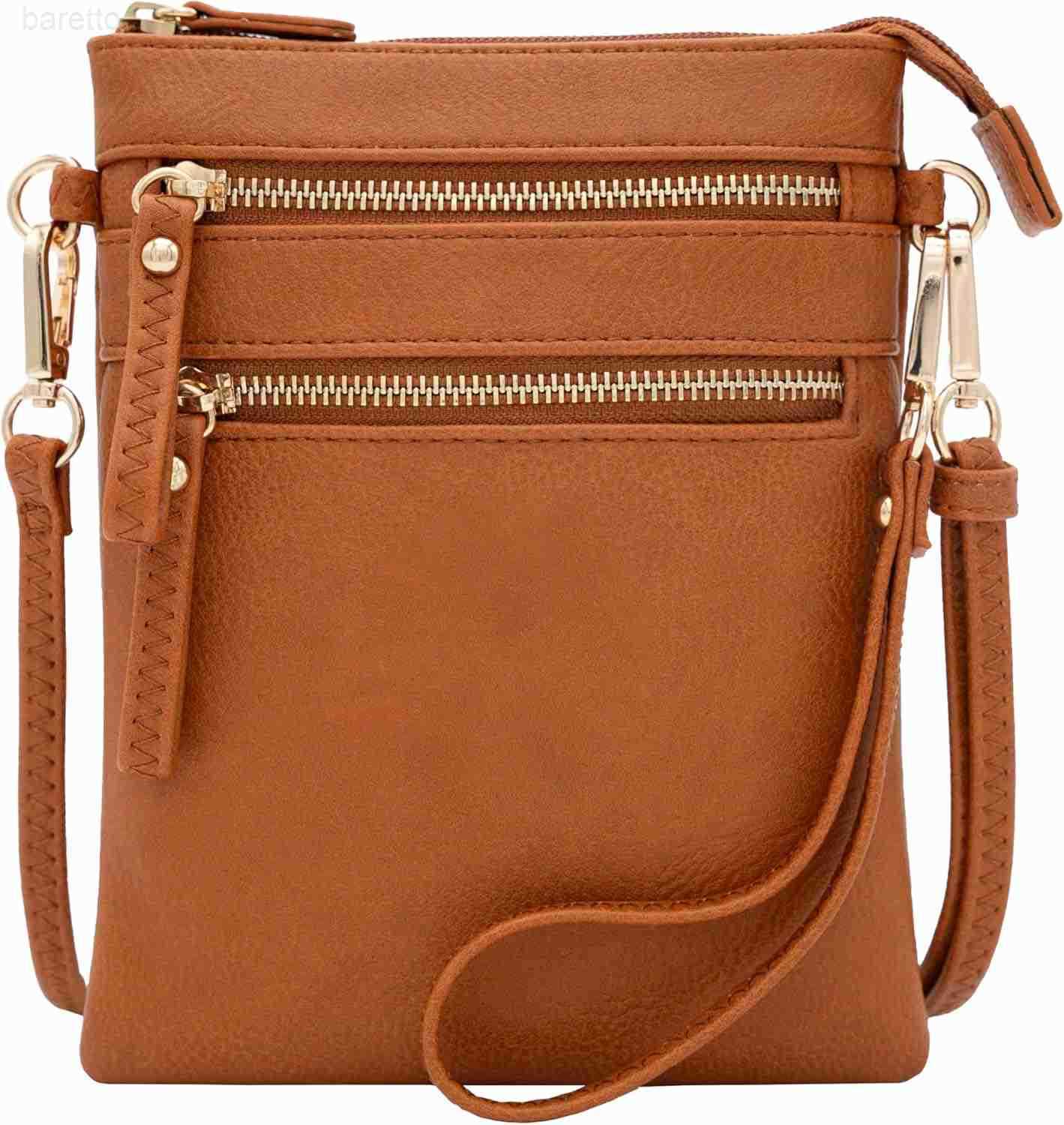 Small Crossbody Bag for Women Multi Zip Pockets with Detachable Wristlet Lightweight Travel Purse Cell Phone Pouch Z250910