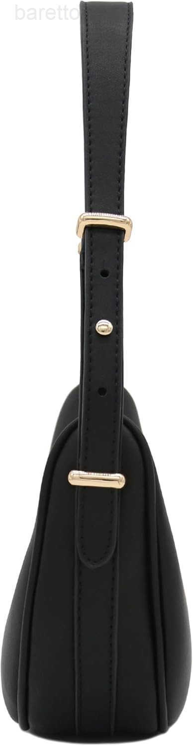 Crescent Smooth Faux Leather Underarm Shoulder Bag Z250909