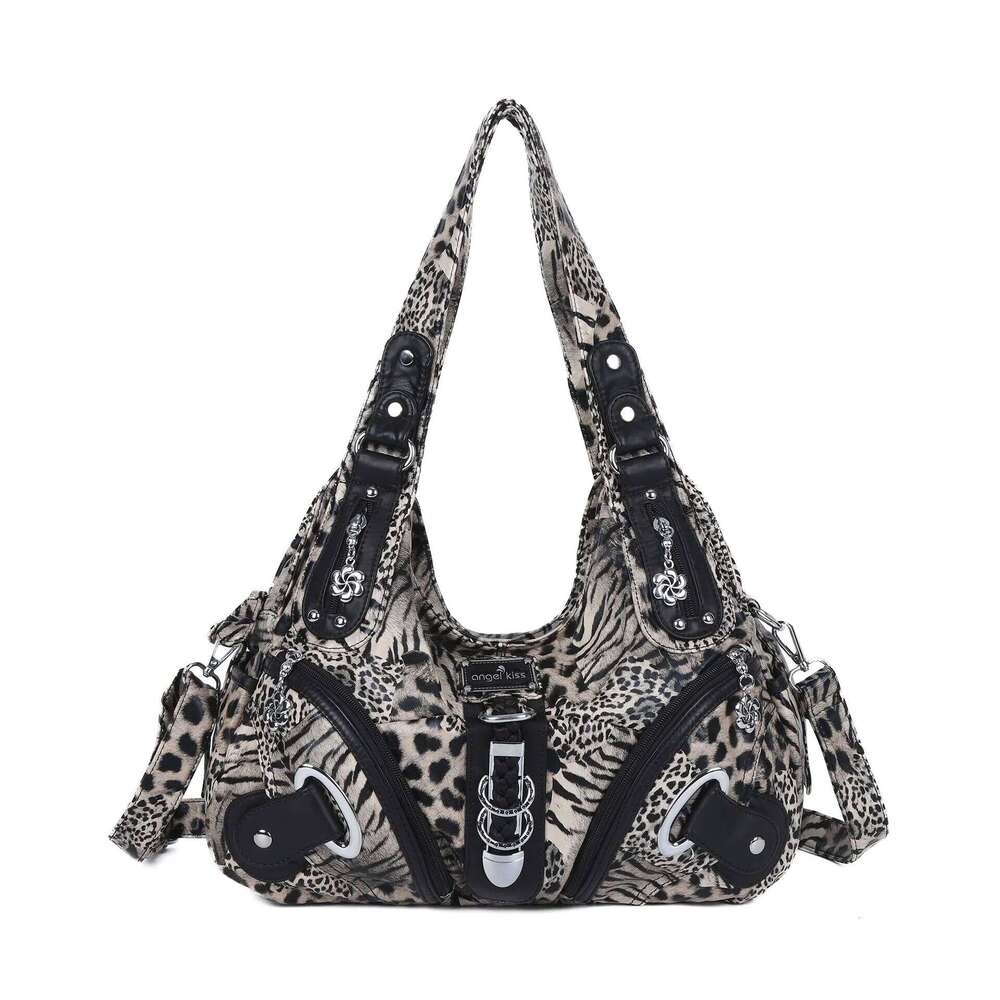 Angelkiss Women Handbags Leopard Top-handle Handbag Fashion Satchel Dumpling Pack Shoulder Tote Bag Hobos Large Purse