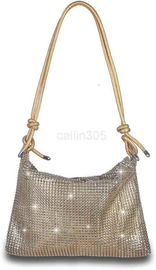 Rhinestones Evening Bucket Purse Handbag Sparkly Shoulder Bag for Womens Party Prom Z25909