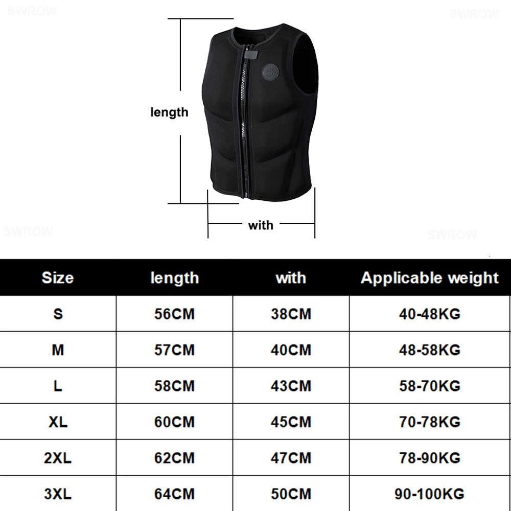 Life Vest Jet Ski Jacket Pilot for Men Adult Comp Impact Protection Lifejacket Neoprene PVC 250908