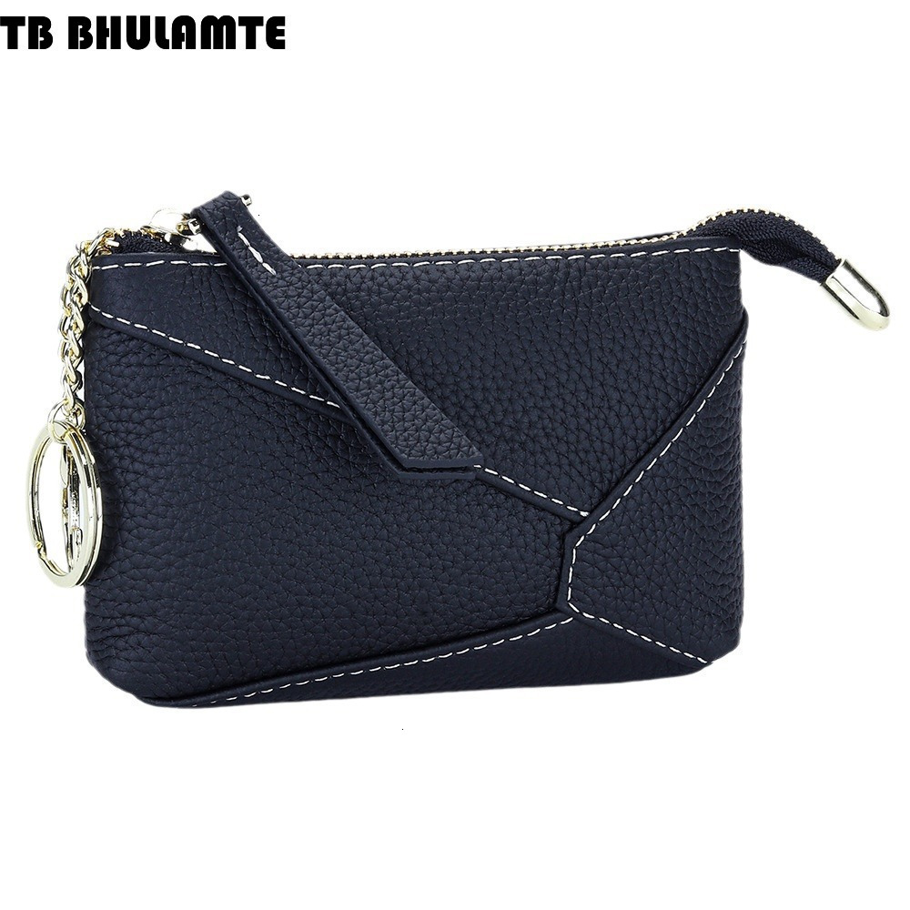 TB BHULAMTE Designer Wallet Cowhide Zipper Compact Coin Purse For Luxury Bag Women 2025 New Fashion Geometric Patchwork Keychain Lipstick Small Bag Ge