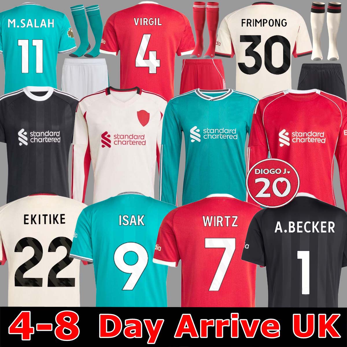 25 26 DIOGO J. WIRTZ EKITIKE MAC ALLISTER FRIMPONG soccer jersey 2025 football shirt GAKPO DIOGE JOTA DARWIN KERKEZ ISAK A.BECKER Player men and kids kit uniforms