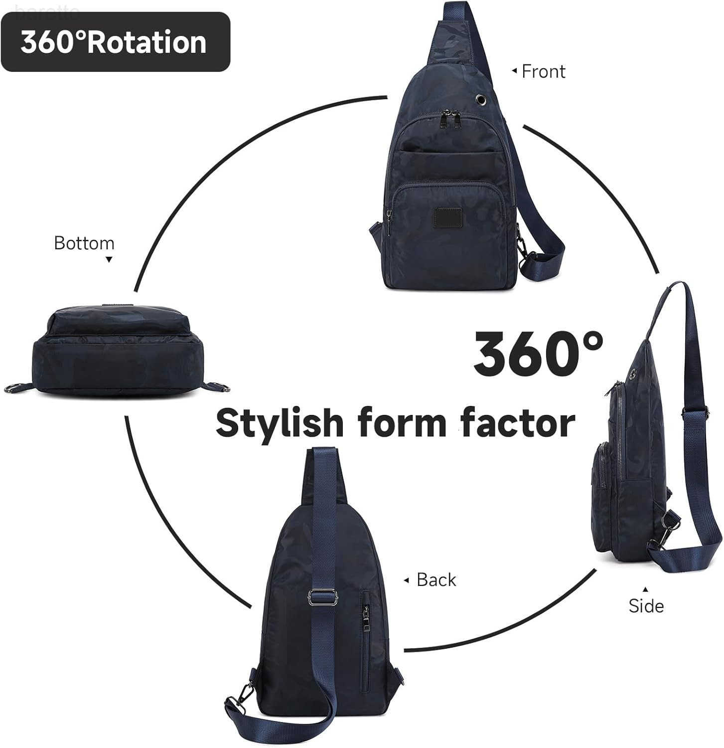 Mens Crossbody Sling Bag Singleshoulder Bag Chest Bag Outdoors Travel Hiking Chest Bag Daypack for Men Z250910