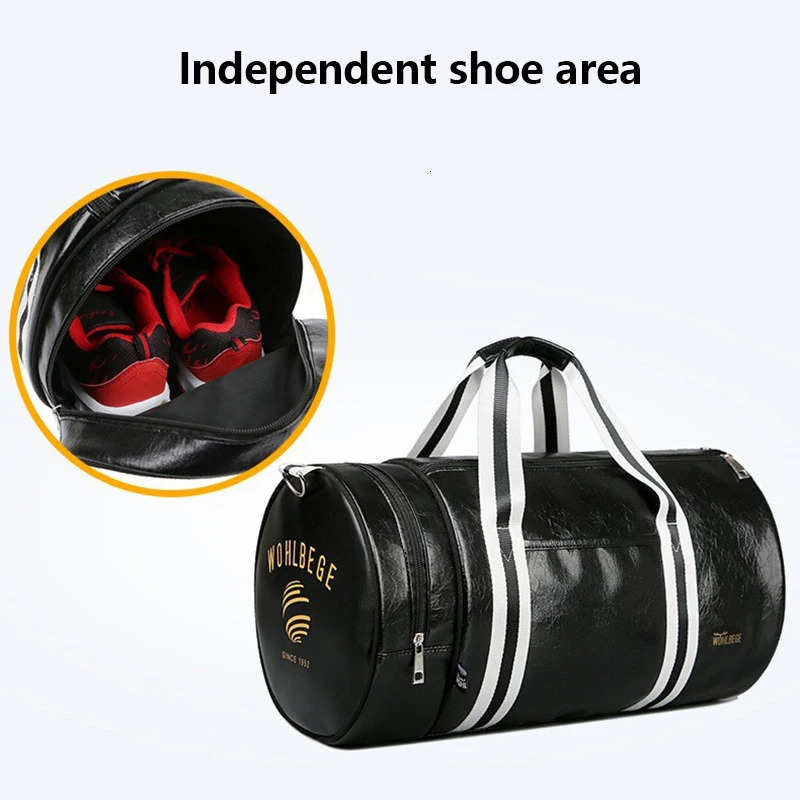Gym Bag PU Leather Travel Duffle Men Sports Fitness Business Casual Lage Handbag Shoes Shoulder Weekend Outdoor w250908