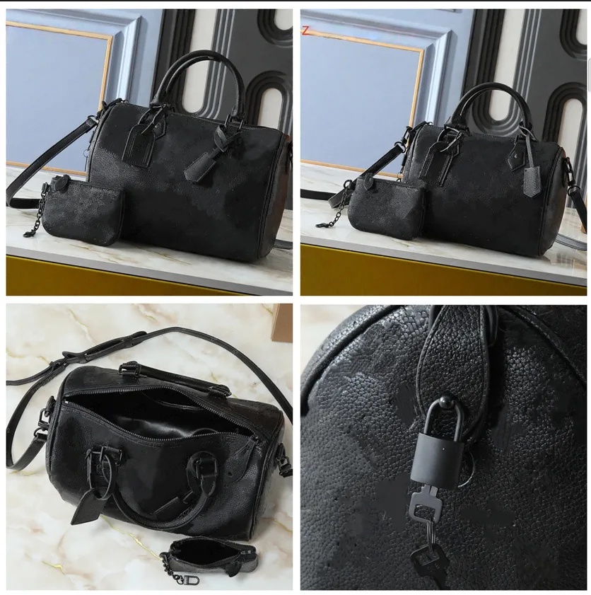 Black with Black Hardware Designer bags Luxury SP 25CM Boston Bag Totes Handbag Shoulder Bags Crossbody Higher Quality P9 Pouch Purse Soft 30 Pillow Bag With a lock