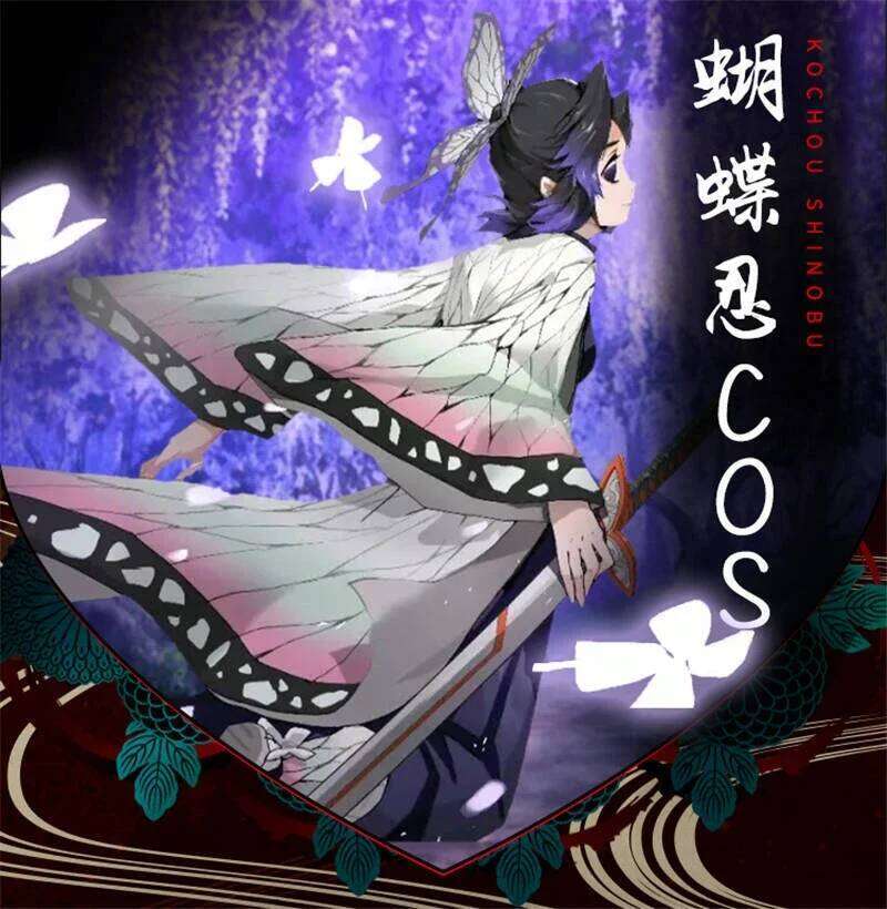 Anime Demon Slayer Kochou Shinobu Cosplay Costume Kimetsu No Yaiba Kochou Uniforms Wigs Hairs Halloween For Kids Adult Cos Party