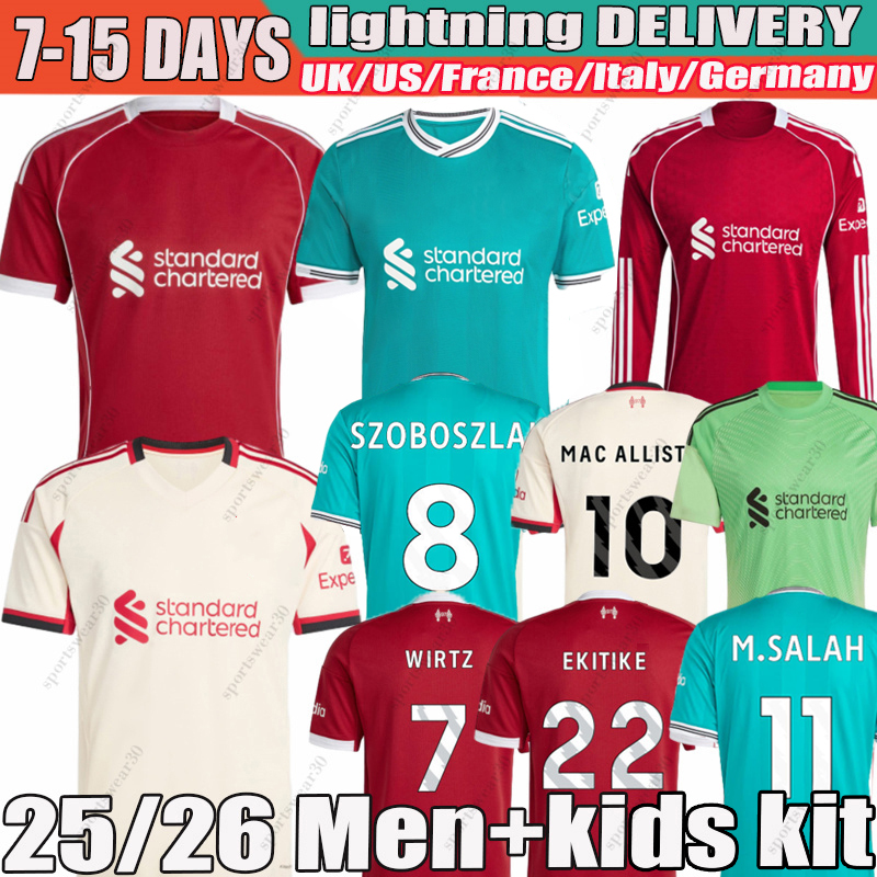 25 26 WIRTZ SALAH ISAK Maillots de football manches longues Ekitike MAC ALLISTER Kerkez GAKPO SZOBOSZLAI maillots gardien de but t-shirt football