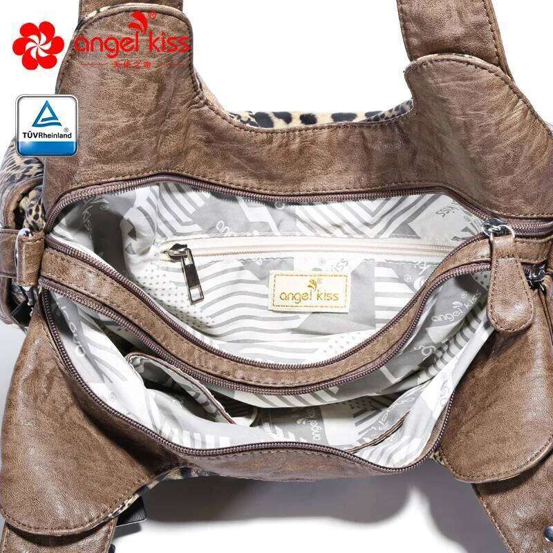 Angelkiss Women Handbags Leopard Top-handle Handbag Fashion Satchel Dumpling Pack Shoulder Tote Bag Hobos Large Purse