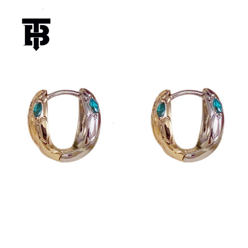 TB BHULAMTE Free Shipping New Designer Accessories Gold And Silver Color Block Snake Shaped Earrings, Personalized Lightweight Luxury Temperament Retr