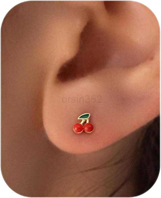 Back Earrings 14K Gold Plated Tiny Bow Hammerhead Shark Dragon Cowboy Boot Palm Tree Softball Flatback Stud Earrings for Women Helix JewelryW250909