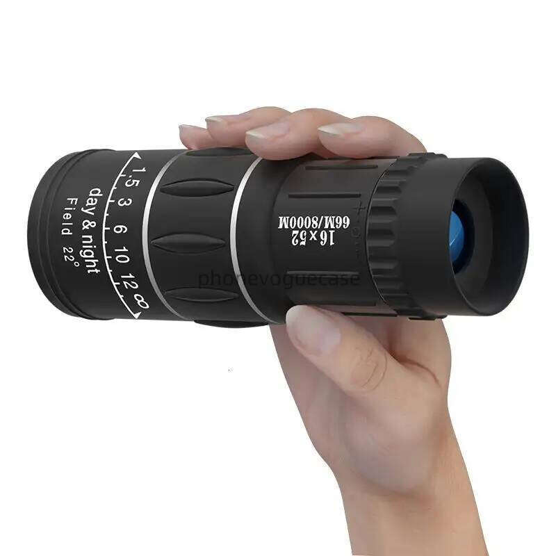 16X52 Long Range Monocular Telescope - Power, Dual Focus, Optical Zoom Scope, High Magnification For Night Spyglass Use
