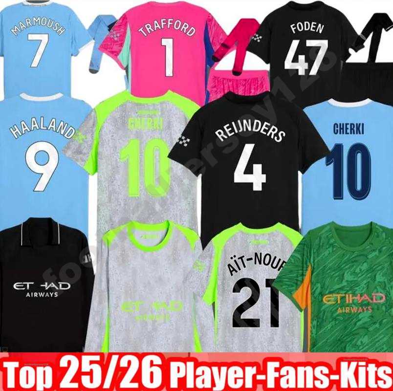 Man City 25 26 HAALAND soccer jerseys FODEN MARMOUSH DOKU MARMOUSH KOVACIC GVARDIOL DE BRUYNE MATHEUS N. football shirt men kids kits goalkeeper pink