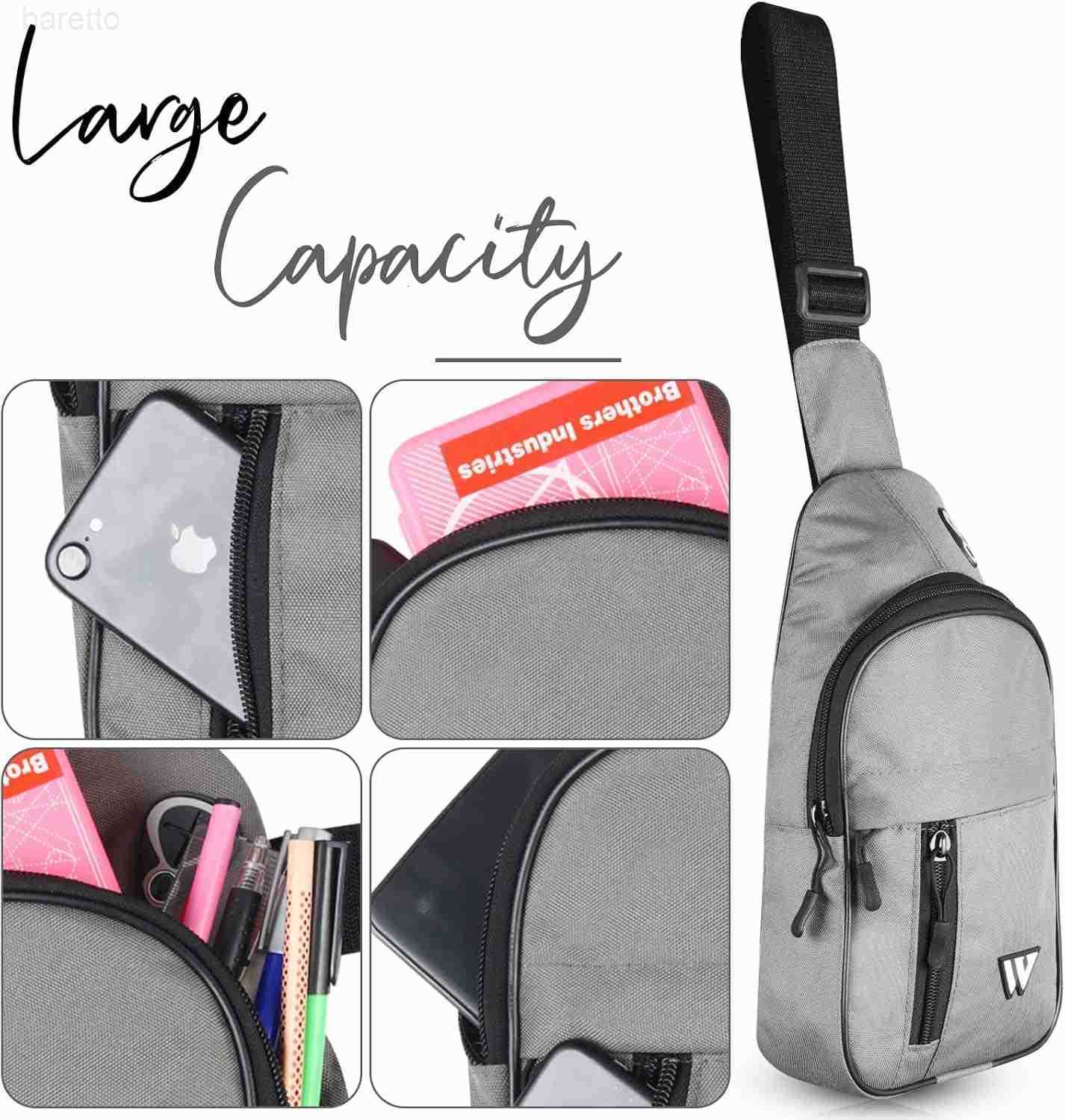 Bag for Women Travel Bag Hiking Backpack for Men Crossbody Bag One Strap Lightweight Shoulder Small Rucksack Grey Z250909
