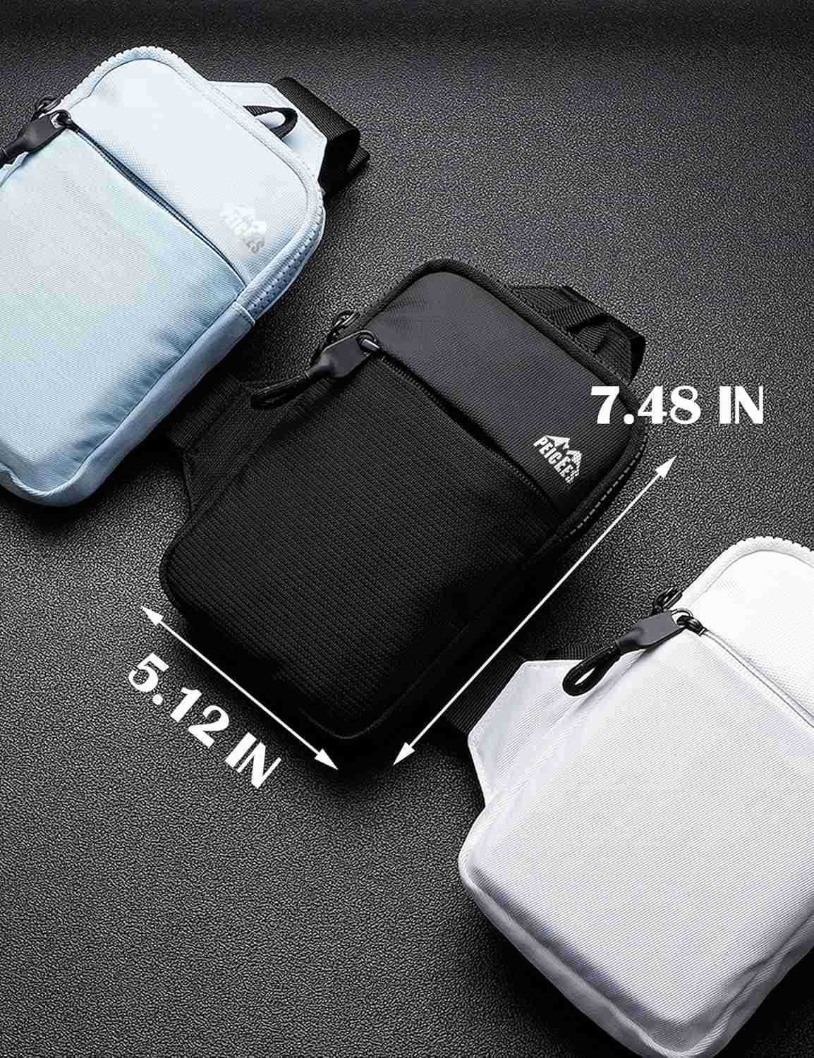Mini Crossbody Sling Bag Dual Pocket Water Resistant Running Phone Holder Chest Shoulder Bag for Men Women Travel Gym Z250909