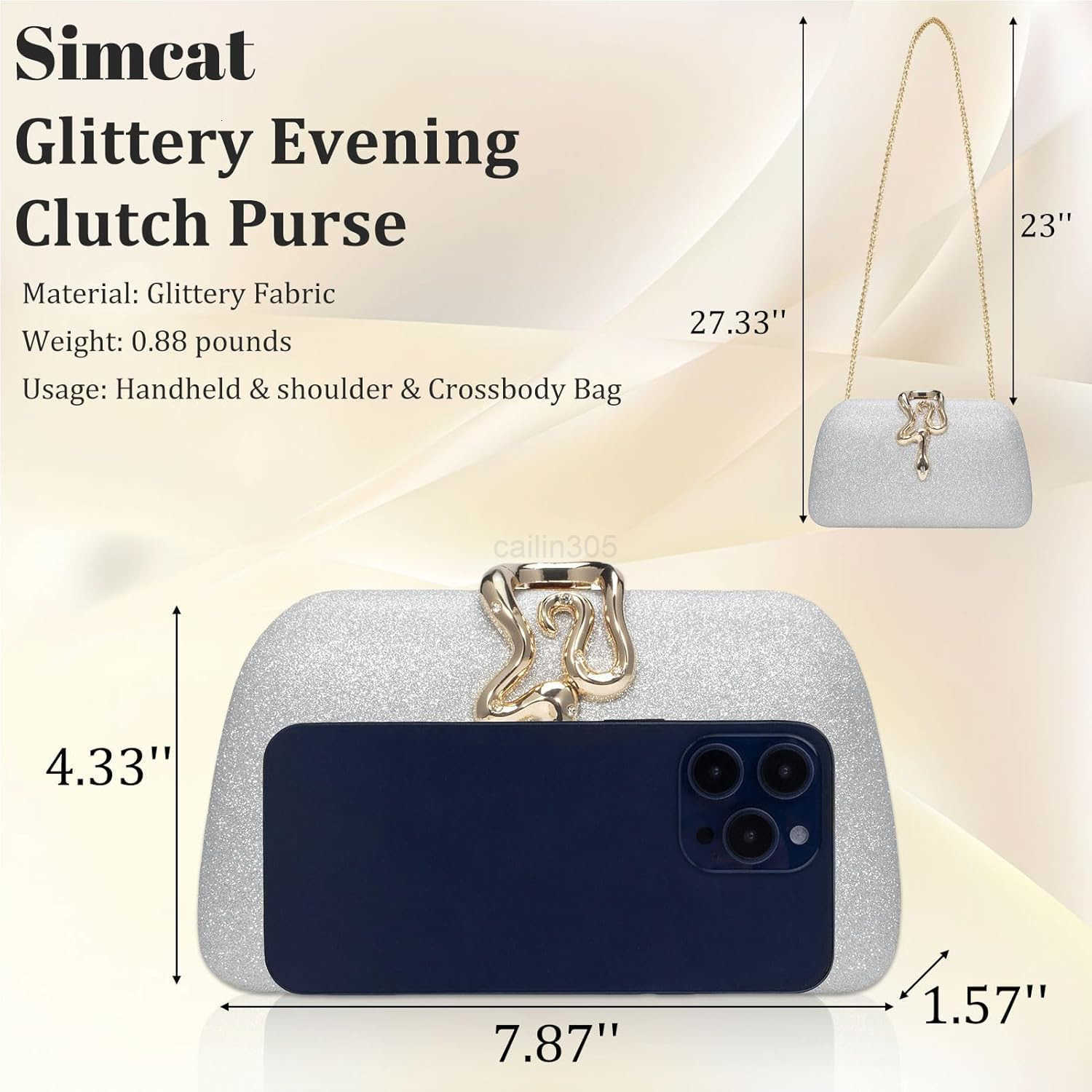 Glitter Clutch Purses for Women Elegant Evening Bag for Parties Weddings and Formal Events Z25909