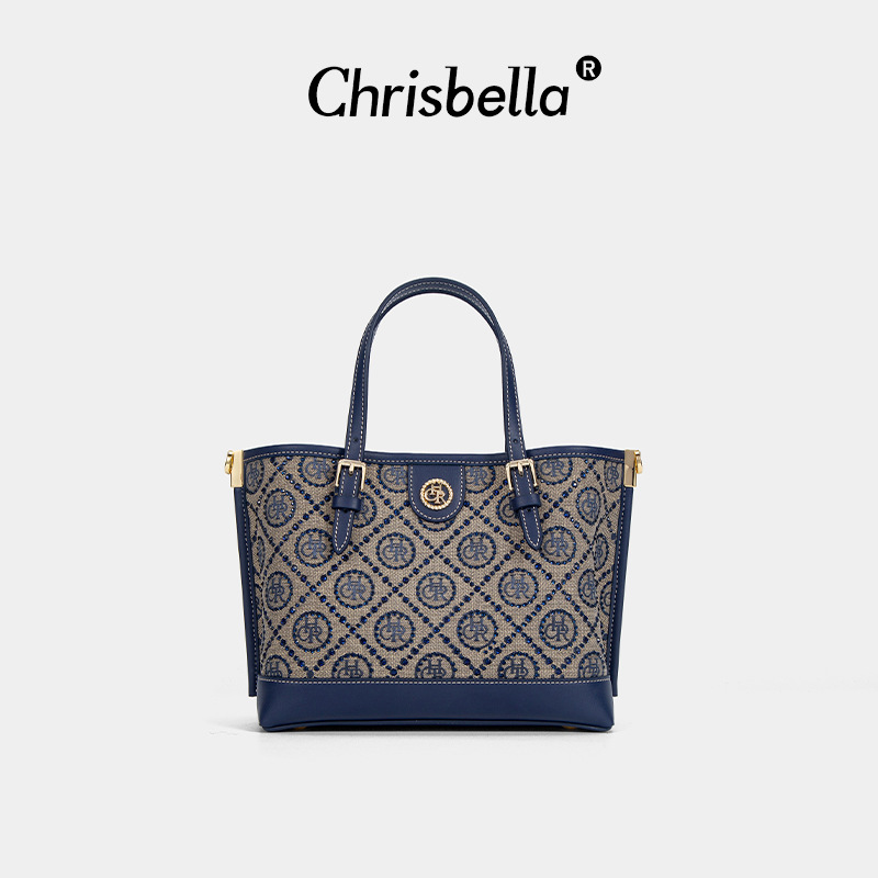 CHRISBELLA's new jacquard star diamond hand-held small tote bag
