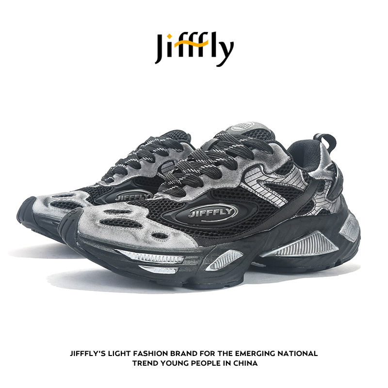 Jifffly free shipping designer shoes men's autumn winter new versatile trendy sneakers vintage sports couple comfortable casual shoes black brown