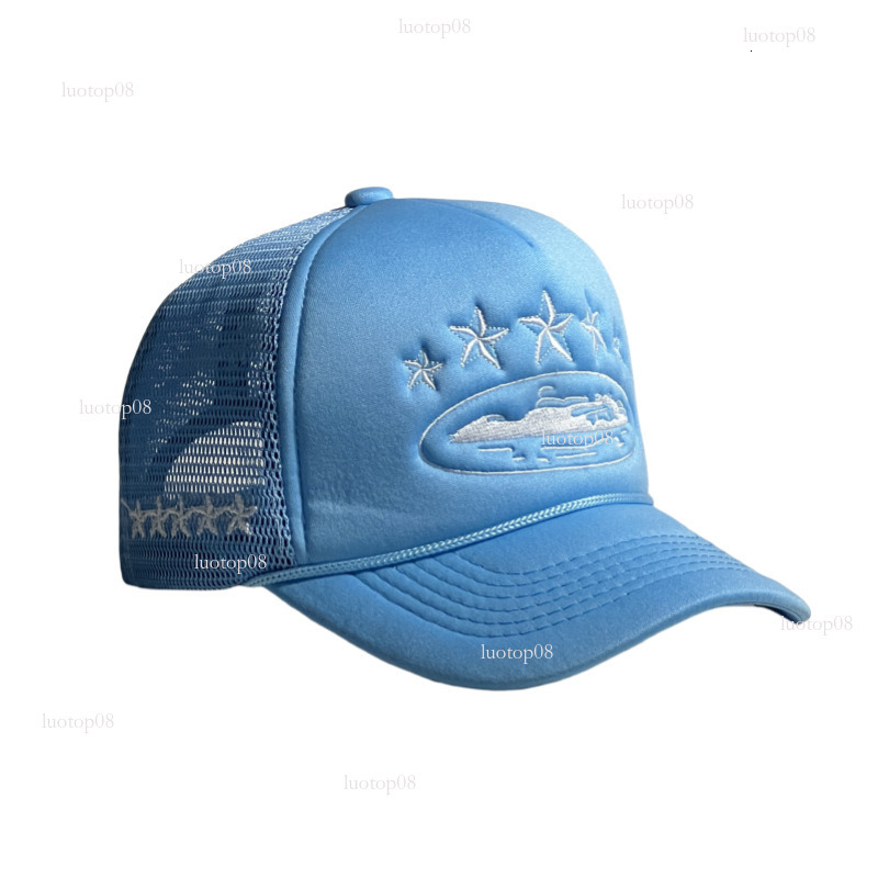 fashion designer new trendy brand baseball personalized cruise ship embroidery fivepointed truck fashion star mesh cap luxurious casual hat