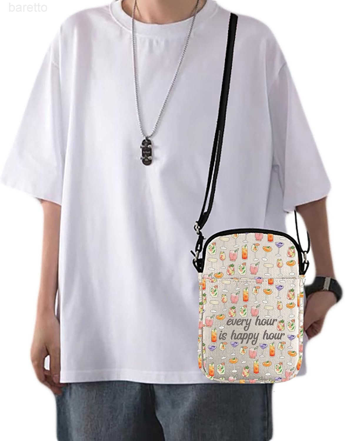Bartender Gifts Cocktail Crossbody Bag Bartender Gifts for Cocktail Lovers Every Hour is Happy Hour Drinks Party Gift Z250909