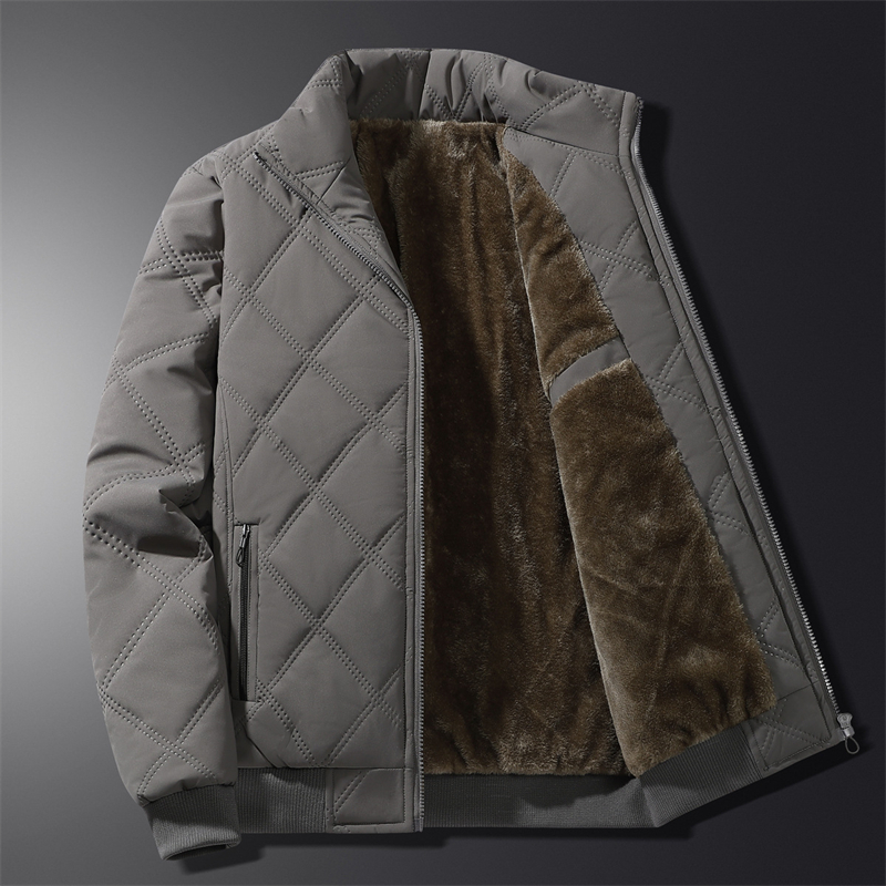 hot Designer free shipping Classic and comfortable cotton jacket new mens autumn and winter standing collar with plush insulation warm cotton jacket