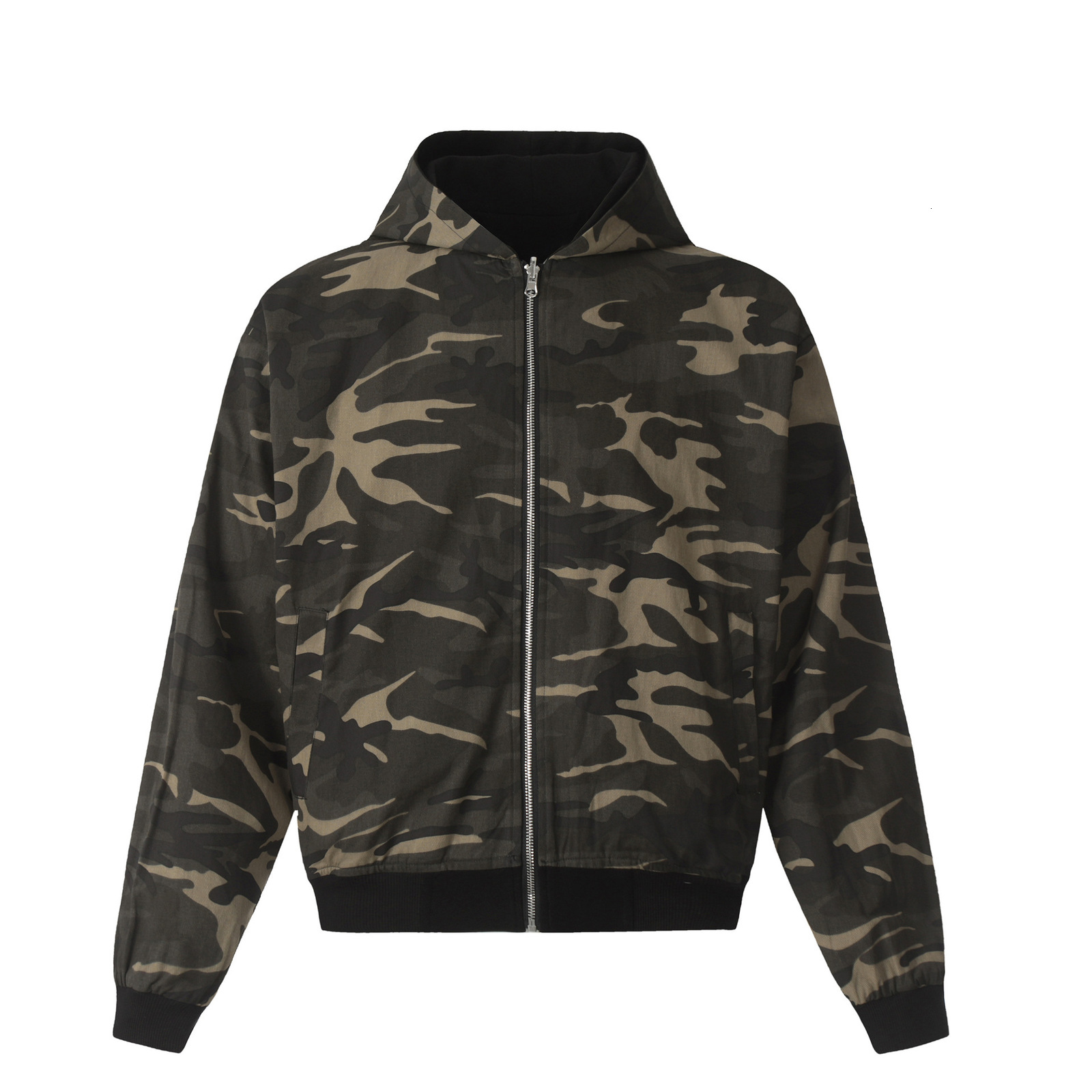 Y2K American Camouflage Double-sided Plush Hood Jacket Men Women Street Coat Hip Hop Baseball Uniform Couple Casual Hoodie 250206